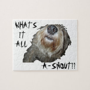Hund "WAS IST DAS ALLES A-SCHNEE?" Puzzle