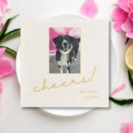 Hund Wedding Napkins Gold Cheers Pet Foto Serviette