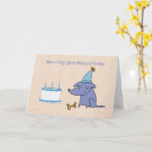Hund-weg Happy Birthday anpassbar Karte (Gelbe Blume)