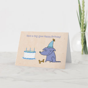 Hund-weg Happy Birthday anpassbar Karte