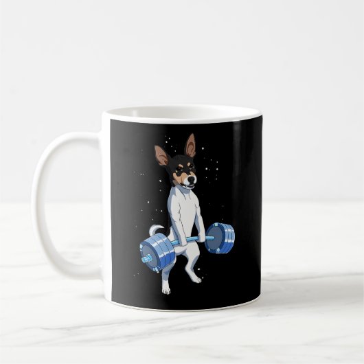 Hund Weightlift Rat Terrier Kaffeetasse (Links)
