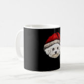 Hund Weihnachten Bichon Santa Hut Auf Einem Bichon Kaffeetasse (Vorderseite Links)