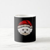Hund Weihnachten Bichon Santa Hut Auf Einem Bichon Kaffeetasse (Mittel)