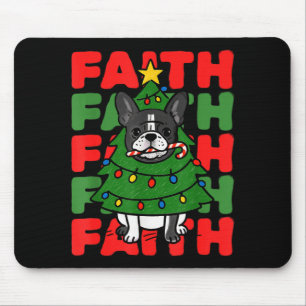 Hund Weihnachten Glaube Französische Bulldogge Wel Mousepad