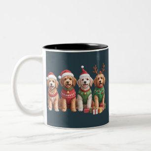 Hund Weihnachten Goldendoodle Weihnachten Hunde Li Zweifarbige Tasse