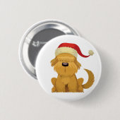 Hund Weihnachten vintage Button (Vorne & Hinten)