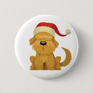 Hund Weihnachten vintage Button