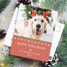 Hund Weihnachts-Foto Happy Pawlidays