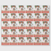 Hund Weihnachts-Foto Happy Pawlidays Geschenkpapier (Flach)