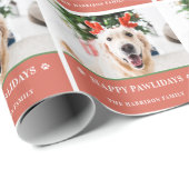 Hund Weihnachts-Foto Happy Pawlidays Geschenkpapier (Rolleneckpunkt)