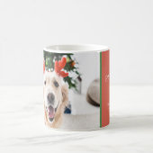 Hund Weihnachts-Foto Happy Pawlidays Kaffeetasse (Mittel)