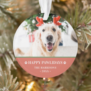 Hund Weihnachts-Foto Happy Pawlidays Ornament