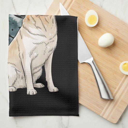 Hund Weihnachtsbaum Party Hund Lover Xmas Geschirrtuch (Viertel Falte)