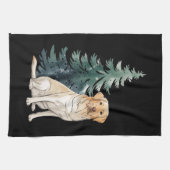 Hund Weihnachtsbaum Party Hund Lover Xmas Geschirrtuch (Horizontal)