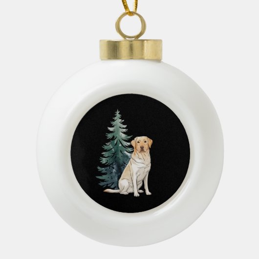 Hund Weihnachtsbaum Party Hund Lover Xmas Keramik Kugel-Ornament (Vorderseite)