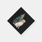 Hund Weihnachtsbaum Party Hund Lover Xmas Serviette (Ecke)