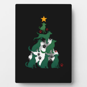 Hund Weihnachtsbaum Shirt - Hund Weihnachten (2) Fotoplatte