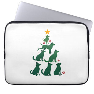 Hund Weihnachtsbaum Shirt - Hund Weihnachten (2) Laptopschutzhülle