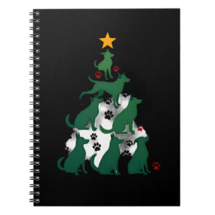 Hund Weihnachtsbaum Shirt - Hund Weihnachten (2) Notizblock