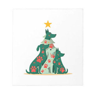 Hund Weihnachtsbaum Shirt - Hunde Weihnachten (3) Notizblock