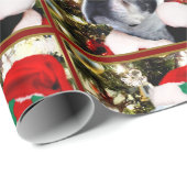 Hund Weihnachtsbostons Terrier Geschenkpapier (Rolleneckpunkt)