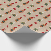 Hund Weihnachtslichter Unfug Muster Geschenkpapier (Ecke)