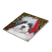 Hund WeihnachtsShih Tzu Fliese (Seite)