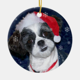 Hund WeihnachtsShih Tzu Keramik Ornament