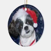 Hund WeihnachtsShih Tzu Keramik Ornament (Links)