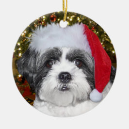 Hund WeihnachtsShih Tzu Keramik Ornament