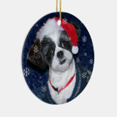 Hund WeihnachtsShih Tzu Keramikornament (Rechts)