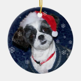 Hund WeihnachtsShih Tzu Keramikornament