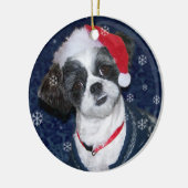 Hund WeihnachtsShih Tzu Keramikornament (Links)