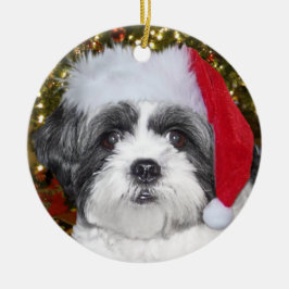 Hund WeihnachtsShih Tzu Keramikornament