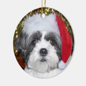 Hund WeihnachtsShih Tzu Keramikornament (Links)