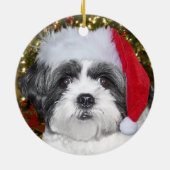 Hund WeihnachtsShih Tzu Keramikornament (Hinten)
