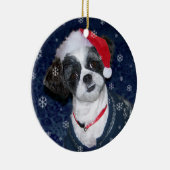 Hund WeihnachtsShih Tzu Keramikornament (Rechts)