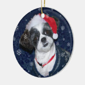 Hund WeihnachtsShih Tzu Keramikornament (Links)