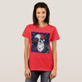Hund WeihnachtsShih Tzu T-Shirt (Vorne ganz)