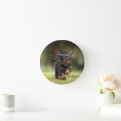 Hund, Welpe, Cavalier Runde Wanduhr (Zuhause)