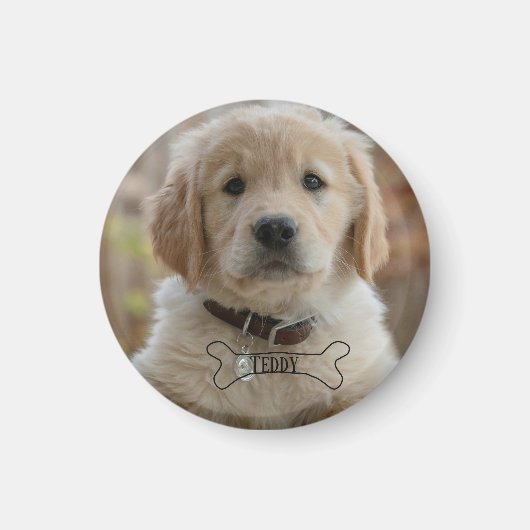 HUND WELPE FOTO NAME BONE BESTER HUND MUTTER VATER MAGNET (Vorne)