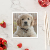 HUND WELPE FOTO NAME BONE BESTER HUND MUTTER VATER SERVIETTE (Beispiel)