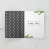 Hund Welpe Foto Pine Snowflakes Frohe Weihnachten (Innenseite)