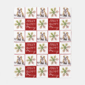 Hund Welpe Foto Schneeflocke Weihnachten Fleecedecke (Vorderseite)