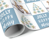 Hund Welpe Haustier Snowflake Weihnachtsbaum Foto Geschenkpapier (Rolleneckpunkt)