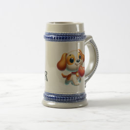 Hund, Welpe Liebe Bierglas
