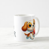 Hund, Welpe Liebe Kaffeetasse (VorderseiteRechts)