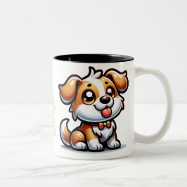 Hund, Welpe Liebe Zweifarbige Tasse