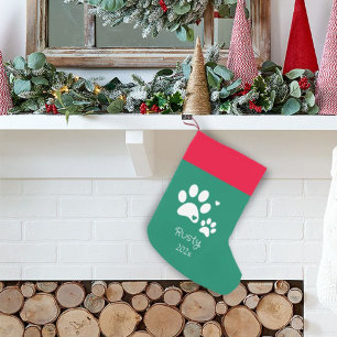Hund Welpen Weihnachten Weihnachten Modernes Rot & Kleiner Weihnachtsstrumpf