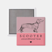 Hund Welpenname Personalisiert Magnet (Vorderseite/Rückseite)